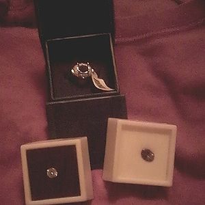 White Sapphire Tanzanite with a white gold setting